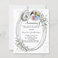 60th wedding silver photo diamond invitation