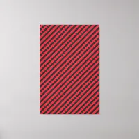 Thin Black and Red Diagonal Stripes Canvas Print