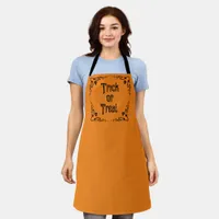 Pumpkin Orange Trick or Treat All-Over Apron