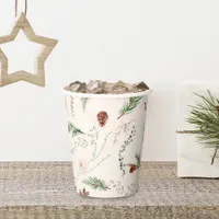 Christmas Holiday Boho Elegant Poinsettia Greenery Paper Cups