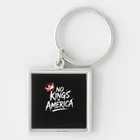 No Kings In America Anti-Monarchy Vintage Style Keychain