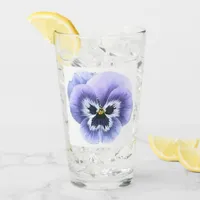 Purple Pansy Floral Botanical Art Glass