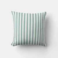 Beach House Blue and White Stripe Patterned Throw Pillow