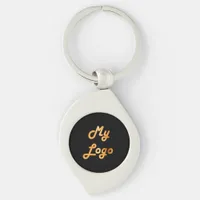 Business logo black keychain