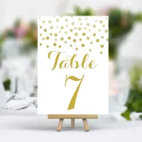 Gold Confetti Elegant Wedding Table Number Card