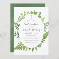 Watercolor Woodland Forest Greenery Confirmation Invitation