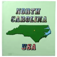 North Carolina Map Outline, Photo & US Flag Text  Cloth Napkin
