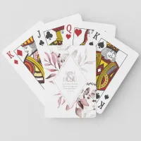 Dreamy Foliage Wedding Burgundy ID817 Poker Cards