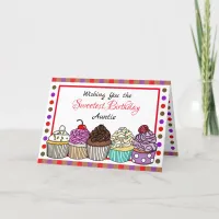 Aunt Birthday | Whimsical Cute Cupcakes Card