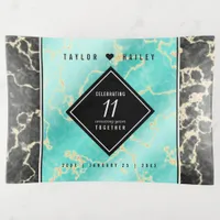 Elegant 11th Turquoise Wedding Anniversary Trinket Tray