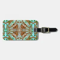 Hand Drawn Owl Mandala Artwork Luggage Tag