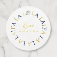 Blue Gold Christmas Fa La La ID1009 Favor Tags