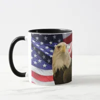 American Bald Eagle and Flag Mug