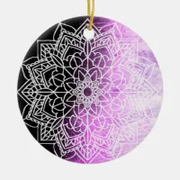 Purple Mandala Abstract Beautiful Christmas Ceramic Ornament