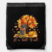 It’s Fall Y’all Halloween Autumn Retro Graphic Drawstring Bag