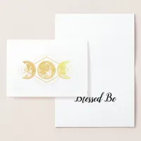 Sacred Moon Geometric Gold Foil Card