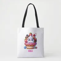 Cute Kawaii Strawberry Cupcake Personalized Tote Bag