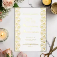 Modern Art Deco Golden 50th Anniversary Party Foil Invitation