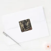 Cute Vintage Fairy Mixed Media Collage Square Sticker