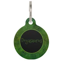 Personalized Green Dinosaur Hide Pet ID Tag