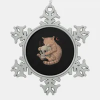 Till Death Do Us Party Cat Skull Classic Snowflake Pewter Christmas Ornament