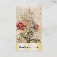 *~* Flower of Life  AP92 QR Reiki Gold Sacred Business Card