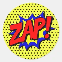 Zap Pop Art Superpower Hero Birthday Stickers