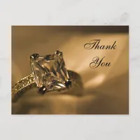 Princess Cut Diamond Ring Wedding Thank You Note Postcard