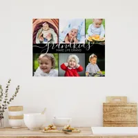 Grandkids Make Life Grand | 6 Photo Collage Poster