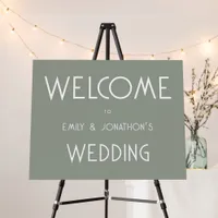Simple Typography Sage Green Welcome to Wedding Foam Board