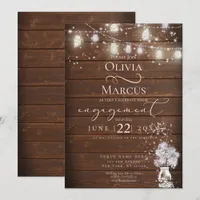 Rustic Mason Jar String Lights theBarefootBride™ Invitation