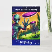 Have a Chain Rattling Birthday | Disc Golf Alien Card