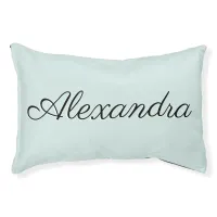 Modern Elegant Script Name Simple Aesthetic Aqua Pet Bed