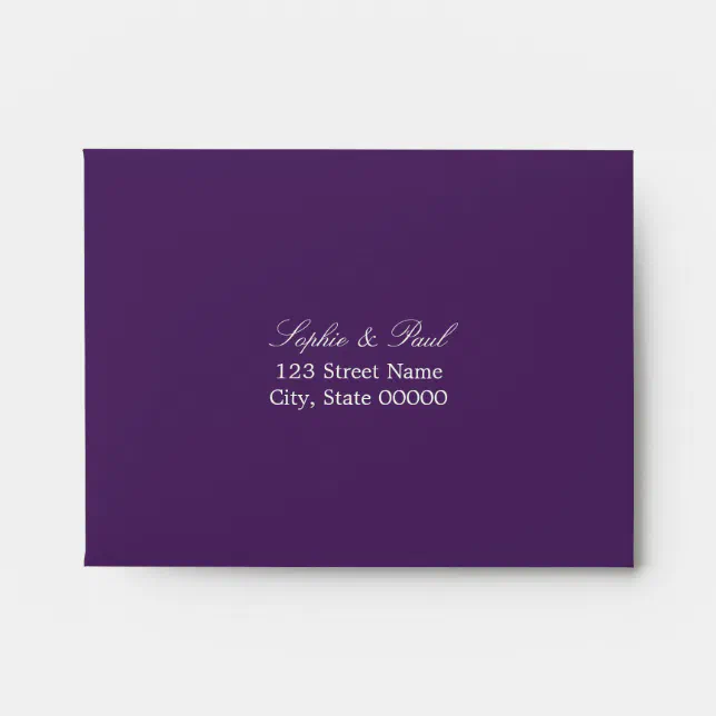 Dark Purple Self Addressed RSVP Envelope