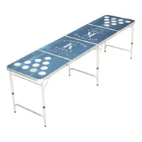 Family Name Blue Wood Year Established Monogram Beer Pong Table
