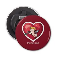 Cupid on Red Heart Bottle Opener