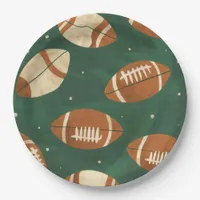 Touch Down Super Bowl football baby shower Paper Plates