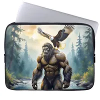 Bigfoot with an Eagle on his Shoulder  Laptop Sleeve