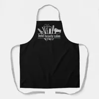 Monogram SIlver Beauty Salon Tools Stylist Black Apron