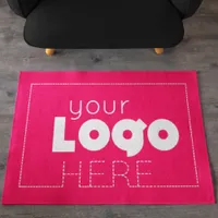 Hot Pink Business Welcome Mat Company Logo Doormat