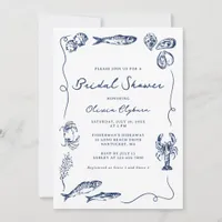 Coastal Whimsical Beach Bridal Shower Invitation