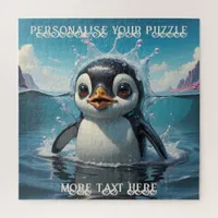 Adorable Baby Penguin Playing in the Arctic Ocean Jigsaw Puzzle