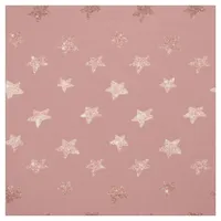 Rose Gold Pink Glitter Stars Print DIY By The Yard Fabric