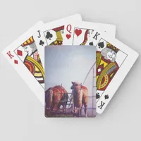 Draft Horses Ready For Work Poker Cards