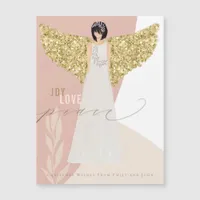 Modern Angel Joy Love Peace Festive Magnetic Card