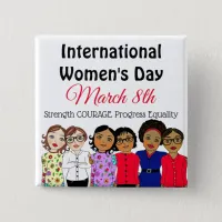 International Women's Day is March 8th   Button