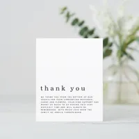 Budget Simple Text Funeral Sympathy Thank You
