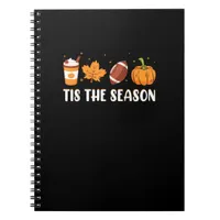 Tis The Season Pumpkin Leaf Latte Fall Thanksgivin Notebook