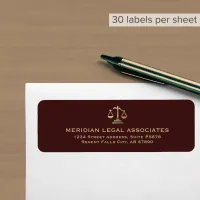 Return Address Labels with Justice Scale Logo