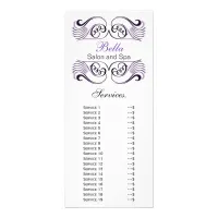 chic Purple, black and white Services rack card